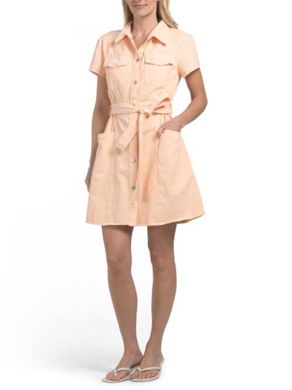 VELVET HEART Tie Front Colored Denim Dress